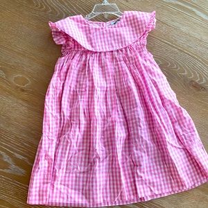 Pink and White Monogramable Checked Dress